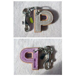 Vintage Coach Leather Keyfob Initial "P"